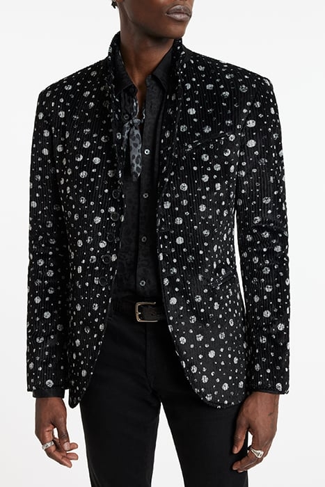 SLIM FIT CONVERTIBLE PEAK LAPEL BUTTON F BLACK 1