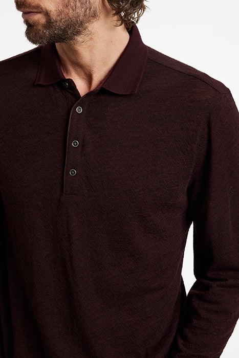 PRESIDIO EASY FIT LS POLO WITH BUCLE TEX MERLOT 3