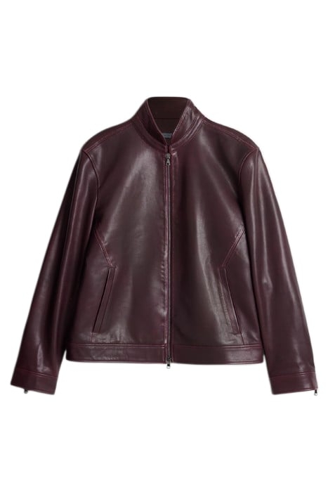 SLIM FIT ZIP FRONT JKT WITH BALL IN CHAI MERLOT 2