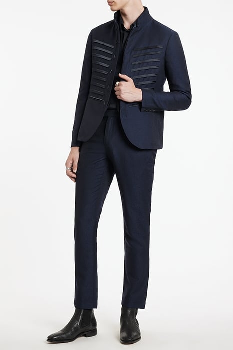 SLIM FIT PANTS WITH WELT HIP POCKET AND BLUE BLACK 3