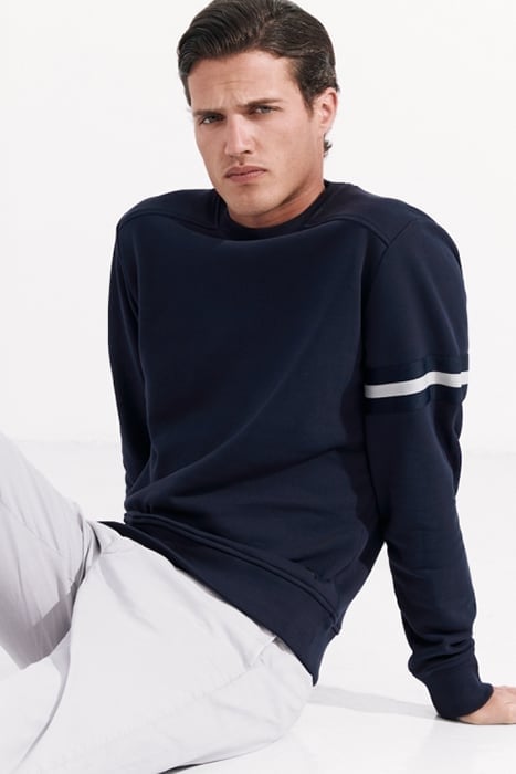 MOORE-BAND | CREW NECK SWEATER NAVY BLUE 4