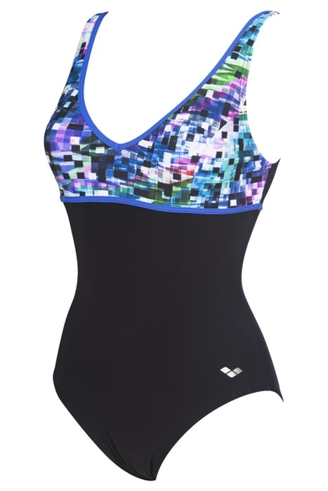 W MISAKI WING BACK ONE PIECE C-CUP BLACK-MULTICOLOR-BRIGHT B 3