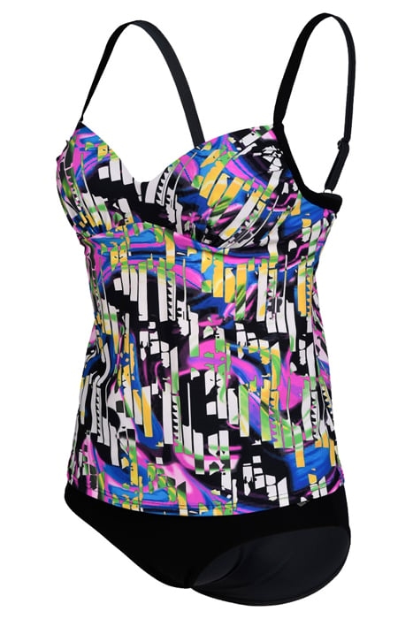 WOMEN'S BODYLIFT TANKINI CAROLINA C-CUP BLACK MULTI-BLACK 6