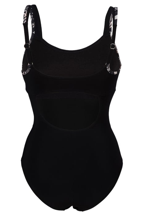 WOMEN'S BODYLIFT SWIMSUIT FRANCY STRAP B BLACK-WHITE MULTI 5