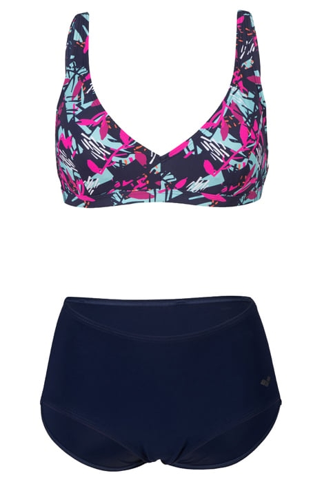 WOMEN'S BODYLIFT SWIMSUIT FRANCY TWO PI NAVY-FREAK ROSE MULT 4