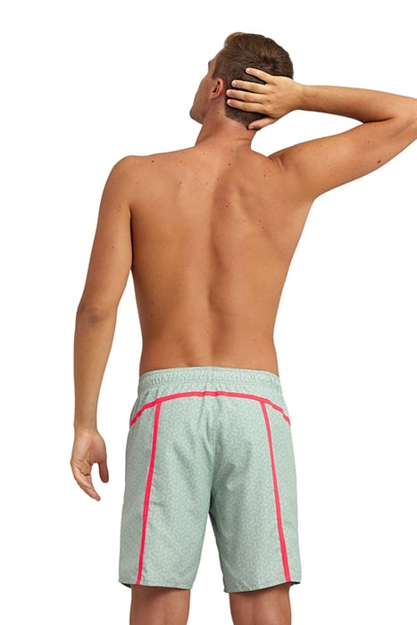 MEN'S ARENA PRO_FILE BEACH BERMUDA PRINT JADE-FLUO RED 2