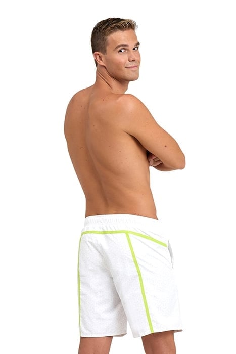 MEN'S ARENA PRO_FILE BEACH BERMUDA PRINT WHITE-SOFT GREEN 2