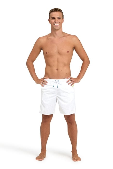 MEN'S ARENA PRO_FILE BEACH BERMUDA PRINT WHITE-SOFT GREEN 3