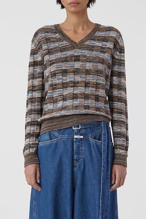 V NECK LONG SLEEVE MULTI COLOR 1