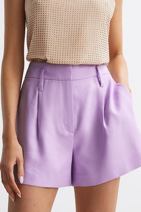 HOLLIE-PLEAT SHORTS LILAC 1