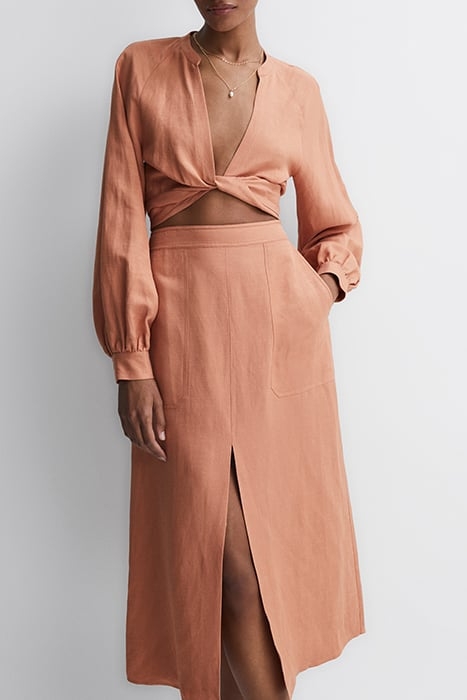 AXELLE-LINEN SKIRT RUST 5