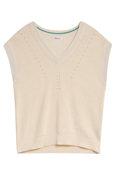 VANEA V NECK TANK NATURAL WHITE 1
