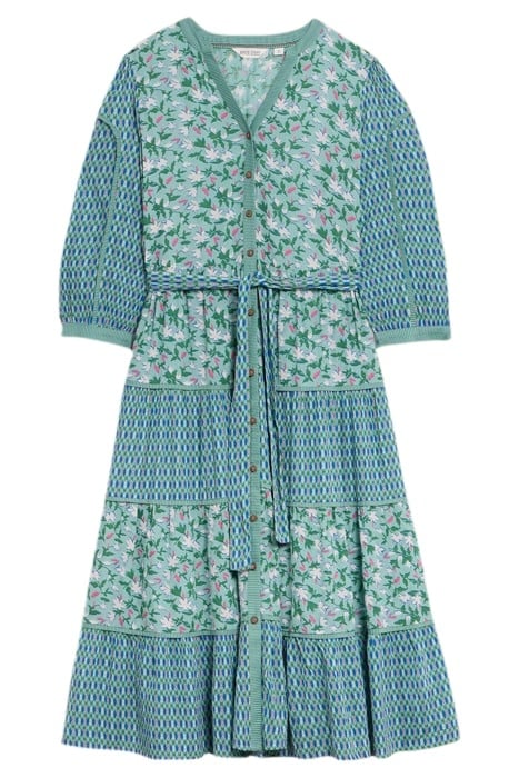 MABEL MIXED PRINTED DRE TEAL PRINTED 1