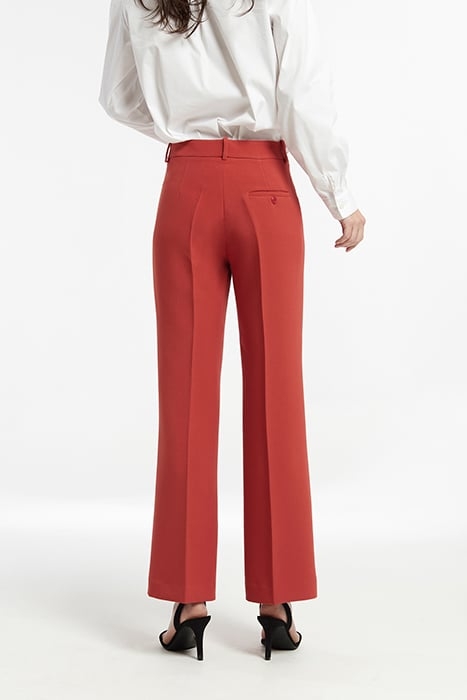 PLAIN WAVE AWON FLARED TROUSERS DOUBLE PLAIN WASHED RED 2