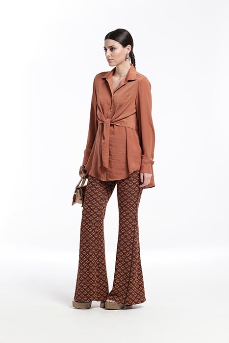 WHASHED SATIN OVERLAY GERMAN SHIRT TERRACOTTA 4