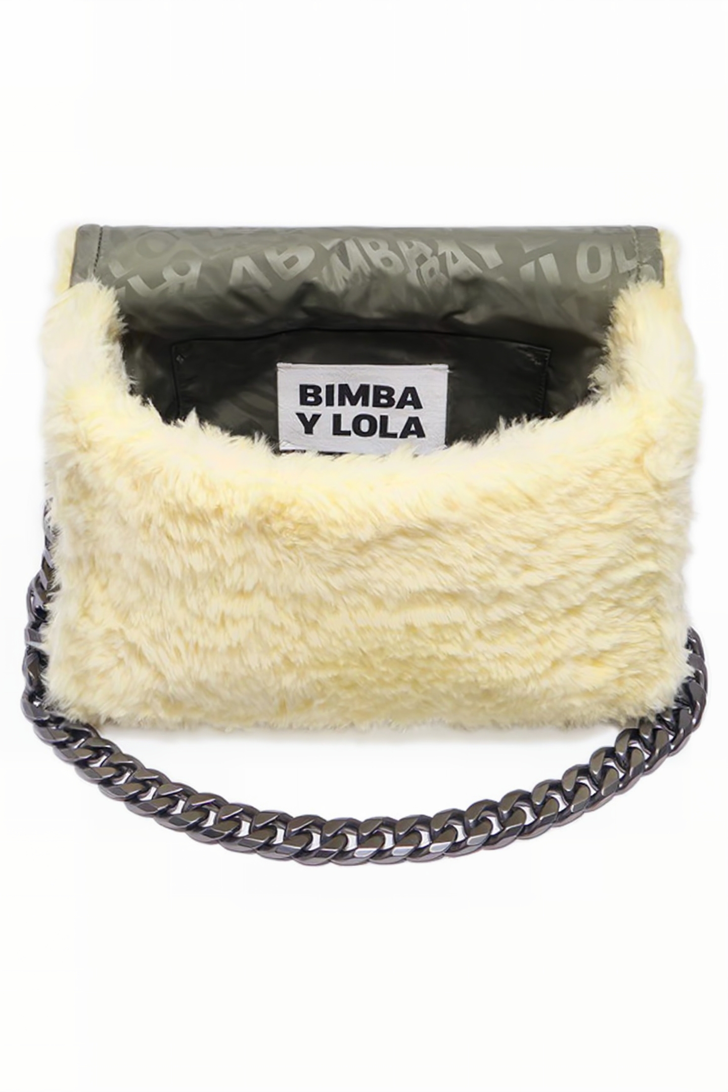 M LIGHT YELLOW FUR SHOULDER BAG 3