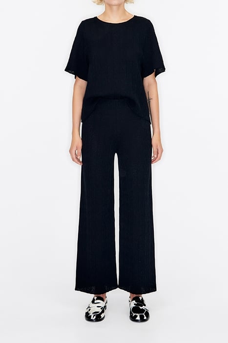 BLACK JERSEY-KNIT TROUSERS 1