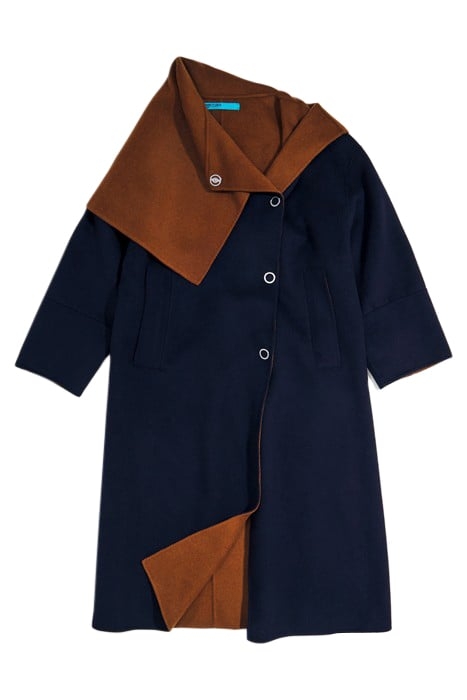 NAVY BLUE OVERSIZE DOUBLE-FACE COAT 3