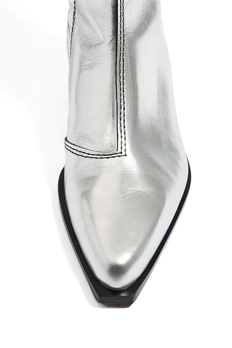 SILVER LEATHER COWBOY BOOT 4