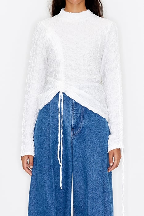 WHITE RUCHED T-SHIRT 1