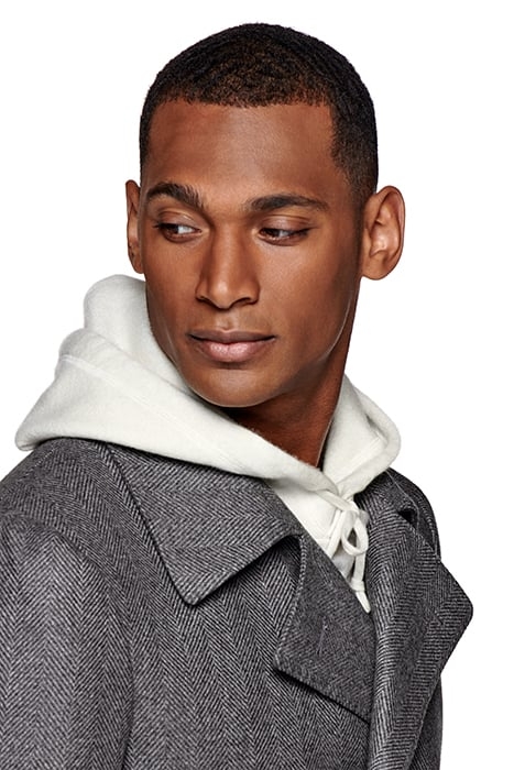 LIGHT GREY HERRINGBONE PEACOAT 8