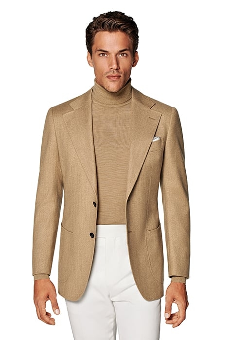 LIGHT BROWN TAILORED FIT HAVANA BLAZER 1