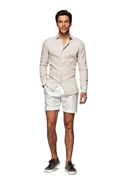 LIGHT BROWN SLIM FIT SHIRT 6