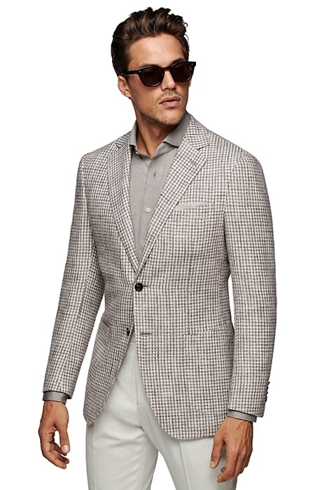 GREY HOUNDSTOOTH TAILORED FIT HAVANA BLAZER 1
