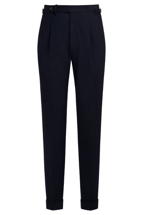 NAVY SLIM LEG TAPERED TROUSERS 4