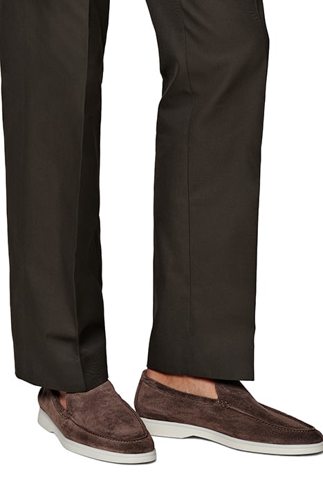 DARK BROWN WIDE LEG STRAIGHT TROUSERS 7