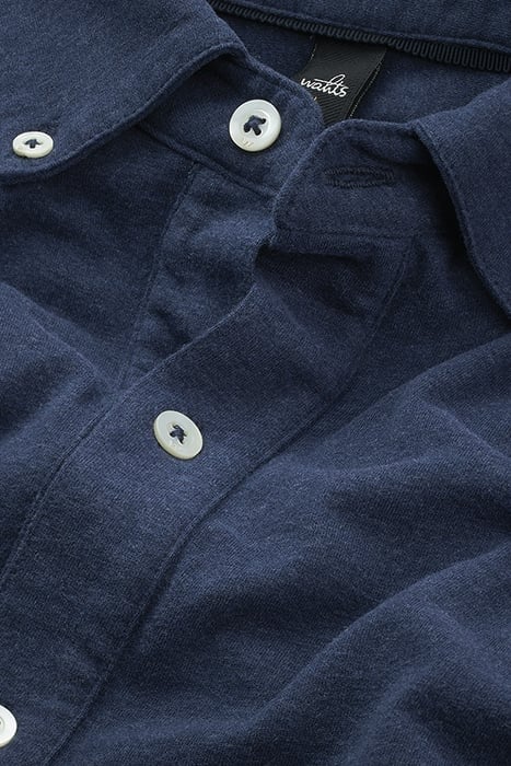 FLEMING | JERSEY BUTTON-DOWN SHIRT SAPPHIRE BLUE MELANGE 2