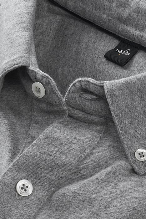 FLEMING | JERSEY BUTTON-DOWN SHIRT MID GREY MELANGE 2