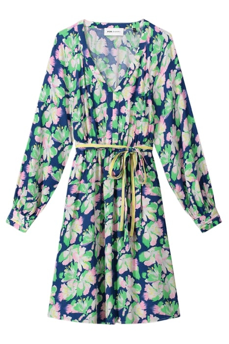 DRESS - LILIES BLUE MULTI COLOUR 3