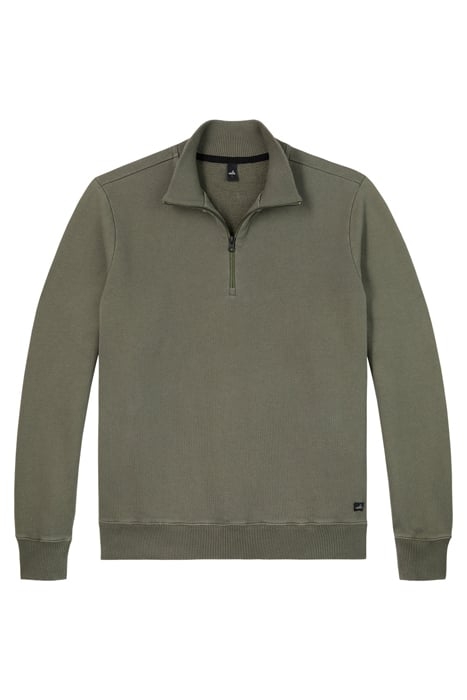 BENNER | HALF ZIP SWEATER STEEL GREEN 1