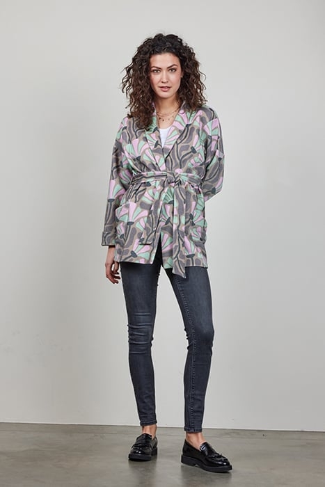 KIMONO VEST LOIS PRINT SAND WITH COSMIC FLOWER PRINT 1