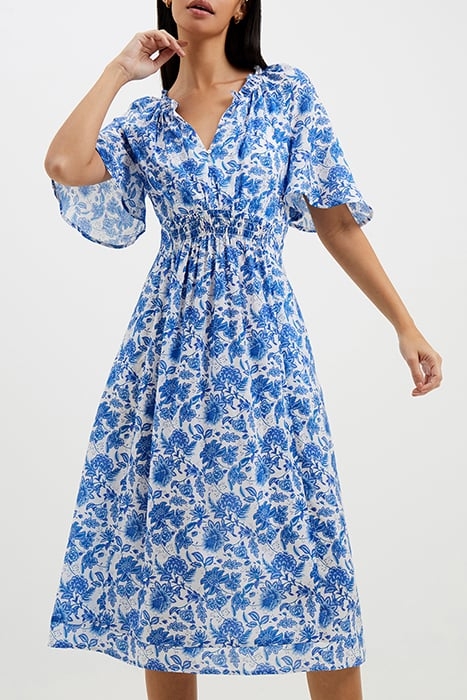 COSETTE SMOCK WAIST DRESS BLUE 1