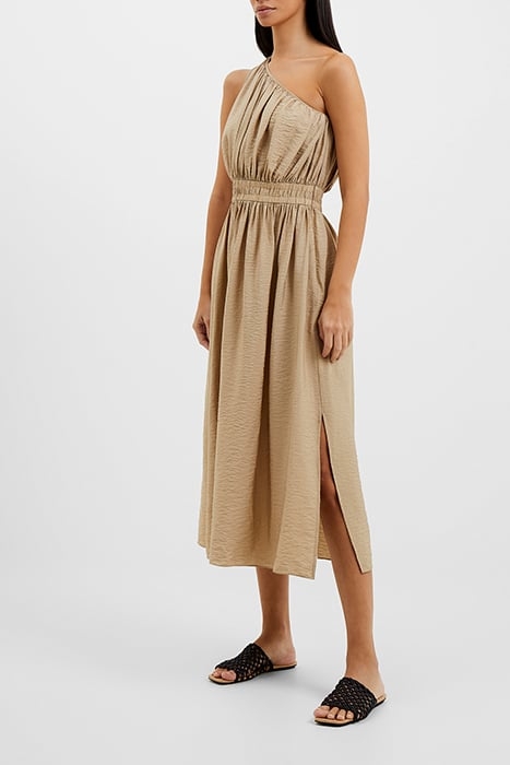 FARON MIDI ONE SHOULDER DRESS BROWN 4