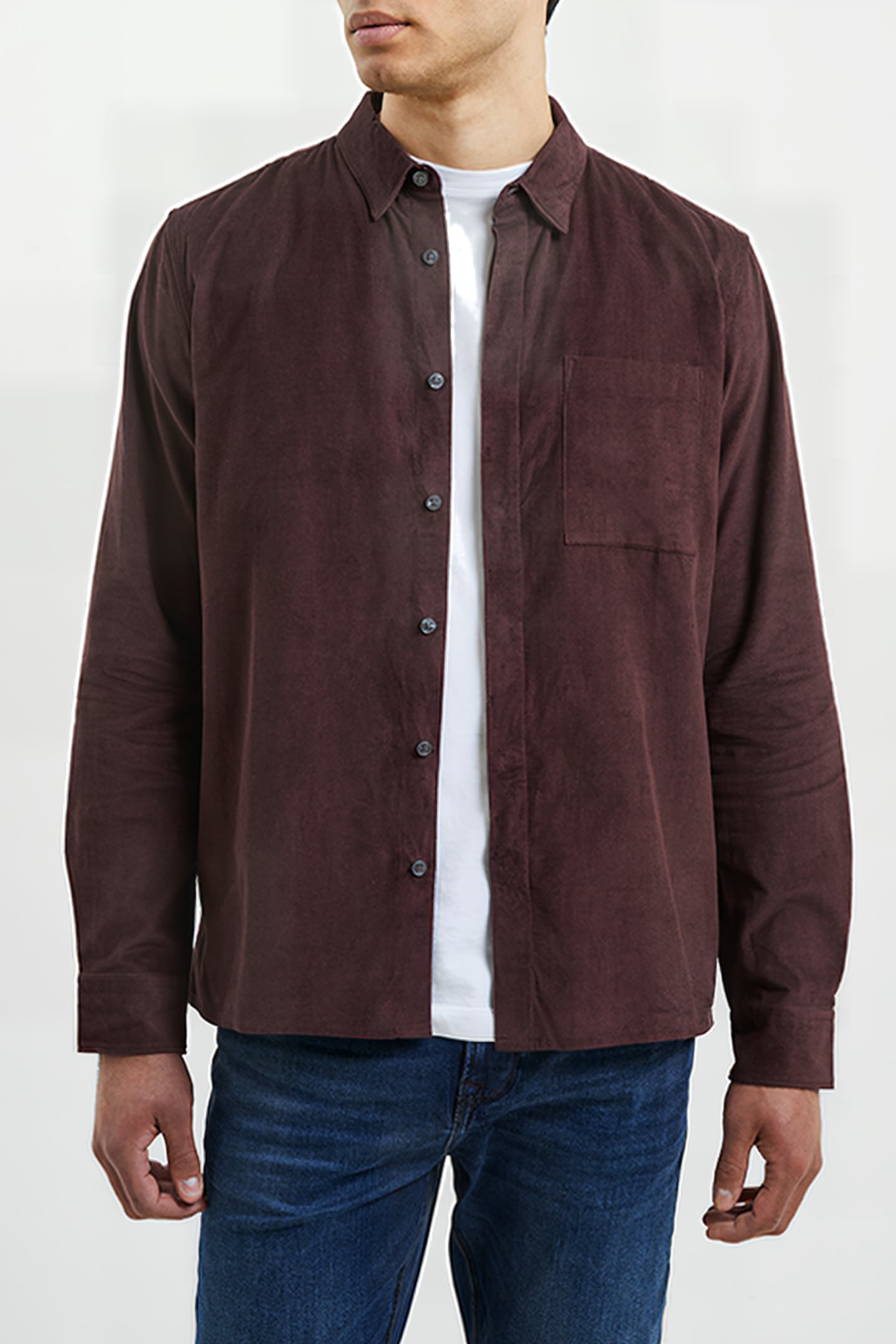 CORD SHIRT BROWN 1