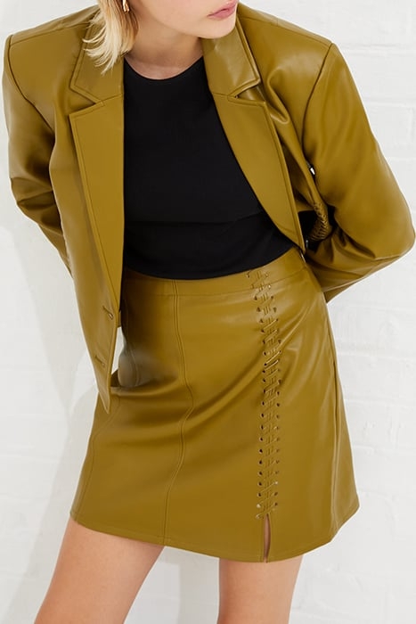 CROLENDA PU SKIRT BROWN 4