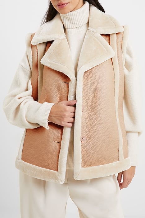 BELEN FAUX FUR GILET BROWN 3