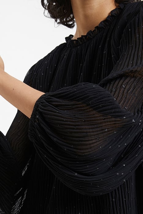CALLIE LUREX PLEATED TOP BLACK 4