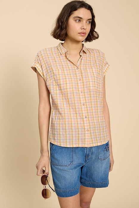 ELLIE CHECK SHIRT NATURAL 1