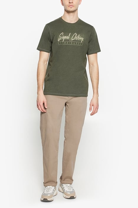 LIAMSI FRONT PRINT TEE+ FULL GREEN MELANGE 3