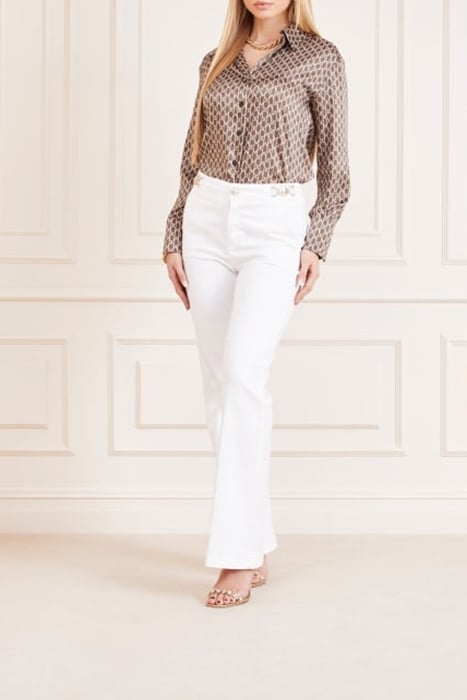 FLORA WIDE DENIM TRUE WHITE FLARED 3