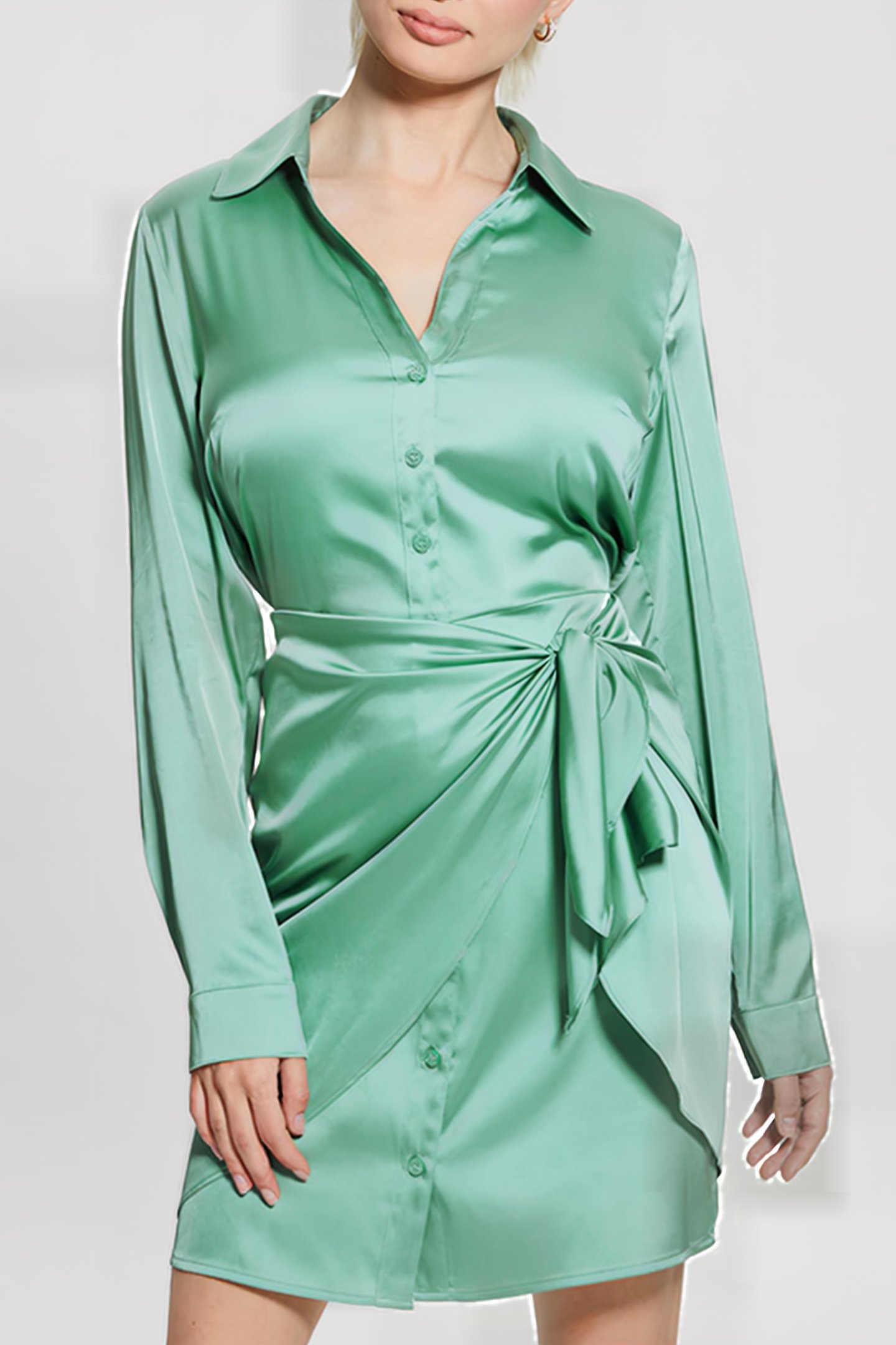 GUESS ECO ES LS ALYA DRESS VITAL GREEN 1