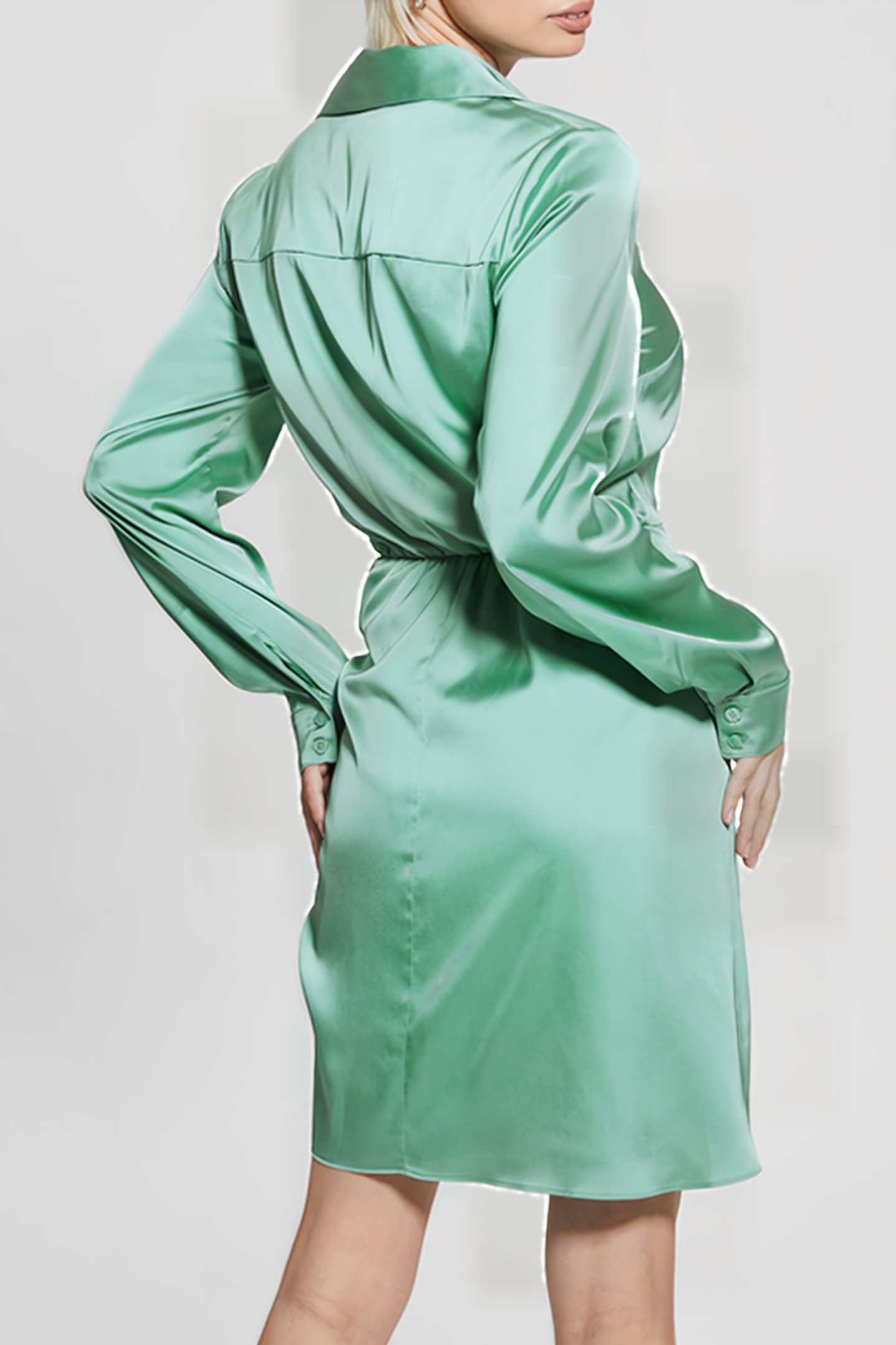 GUESS ECO ES LS ALYA DRESS VITAL GREEN 2