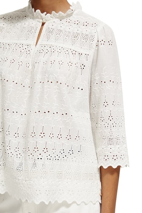 BRODERIE ANGLAISE TOP OFF WHITE 6