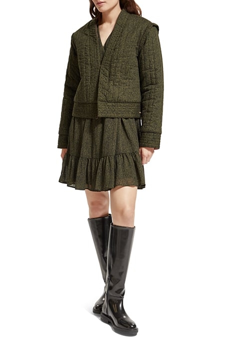 QUILTED REVERSIBLE JACKET LEOPARD SPOT GREEN 3