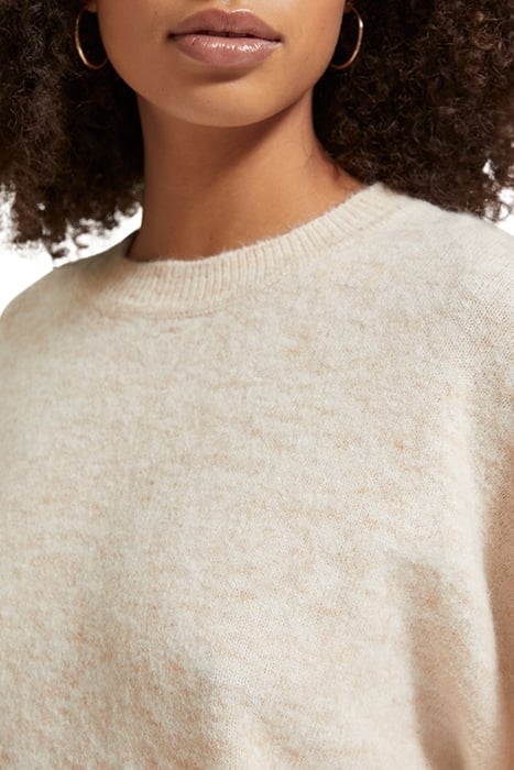 FUZZY CREW NECK PULLOVER SAND MELANGE 6