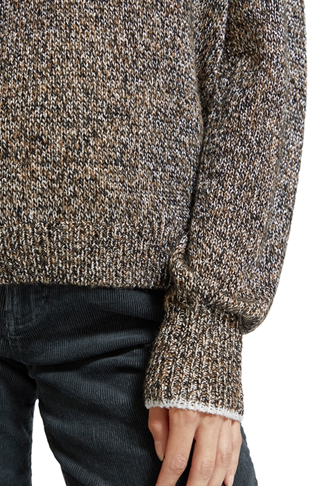 METALLIC V-NECK PULLOVER DUNE MELANGE 7